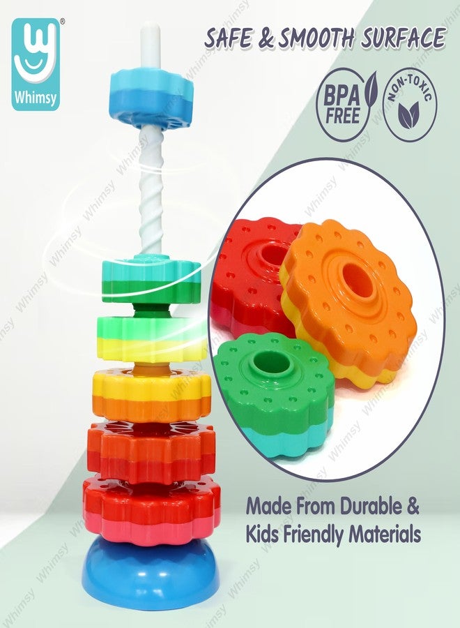 Whimsy Spinning Stacking Tower Toy for Kids & Toddlers, Rainbow Spin Tower Made of Strong ABS Plastic, Non-Toxic, BPA Free Material, Early Educational Toy for Kids Boys & Girls, 1+ Year Above - Image 4